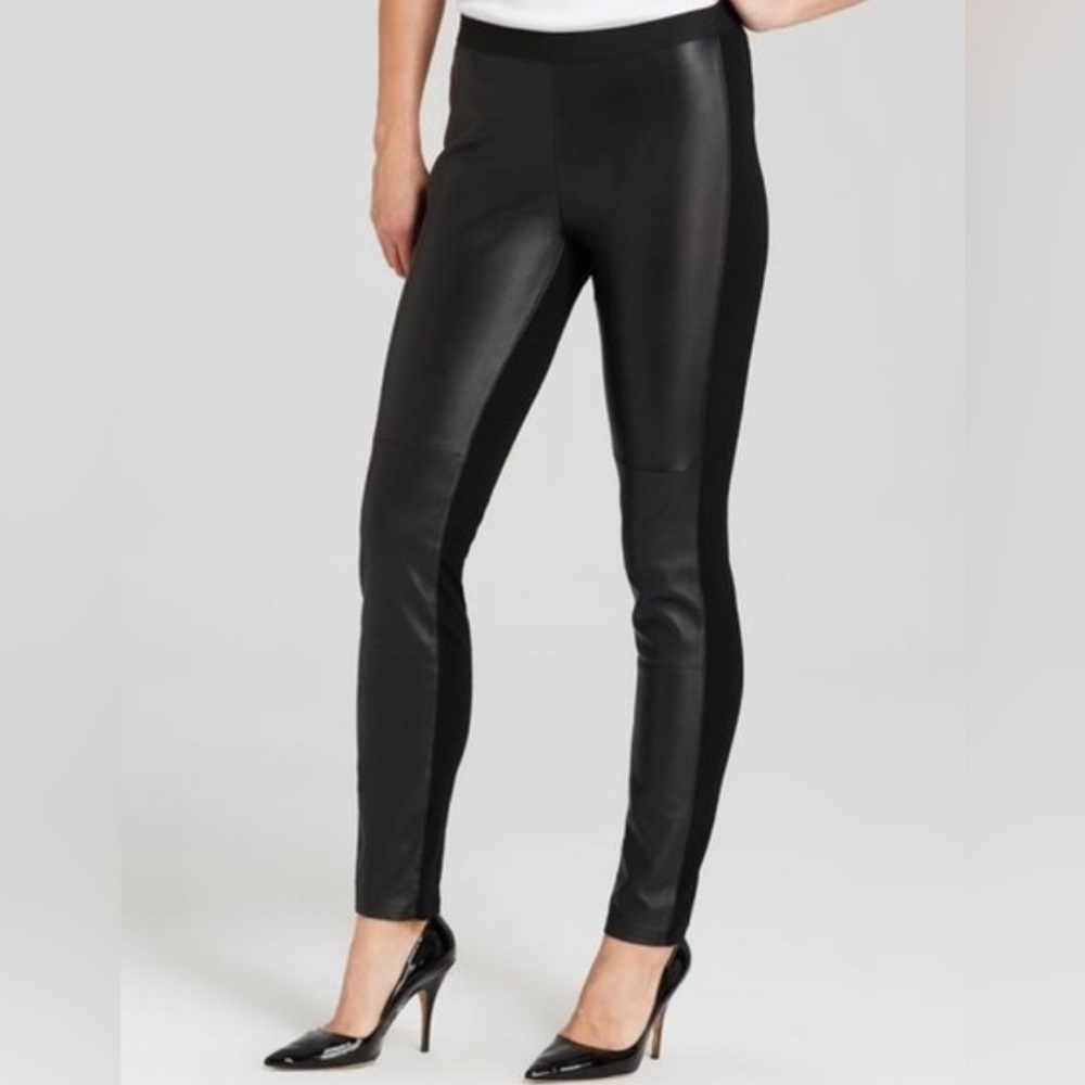 Eileen Fisher Leather Front Slim Pants - Picture 2 of 7